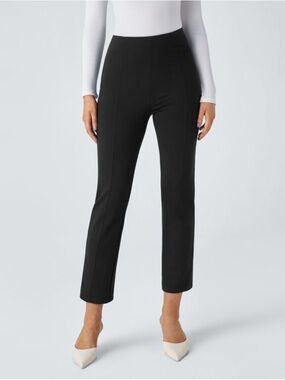 HALARA Black High-Rise Cropped Slim Pull-On Pants